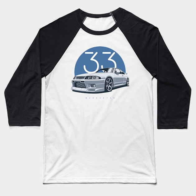 R33 GTR Baseball T-Shirt by Markaryan